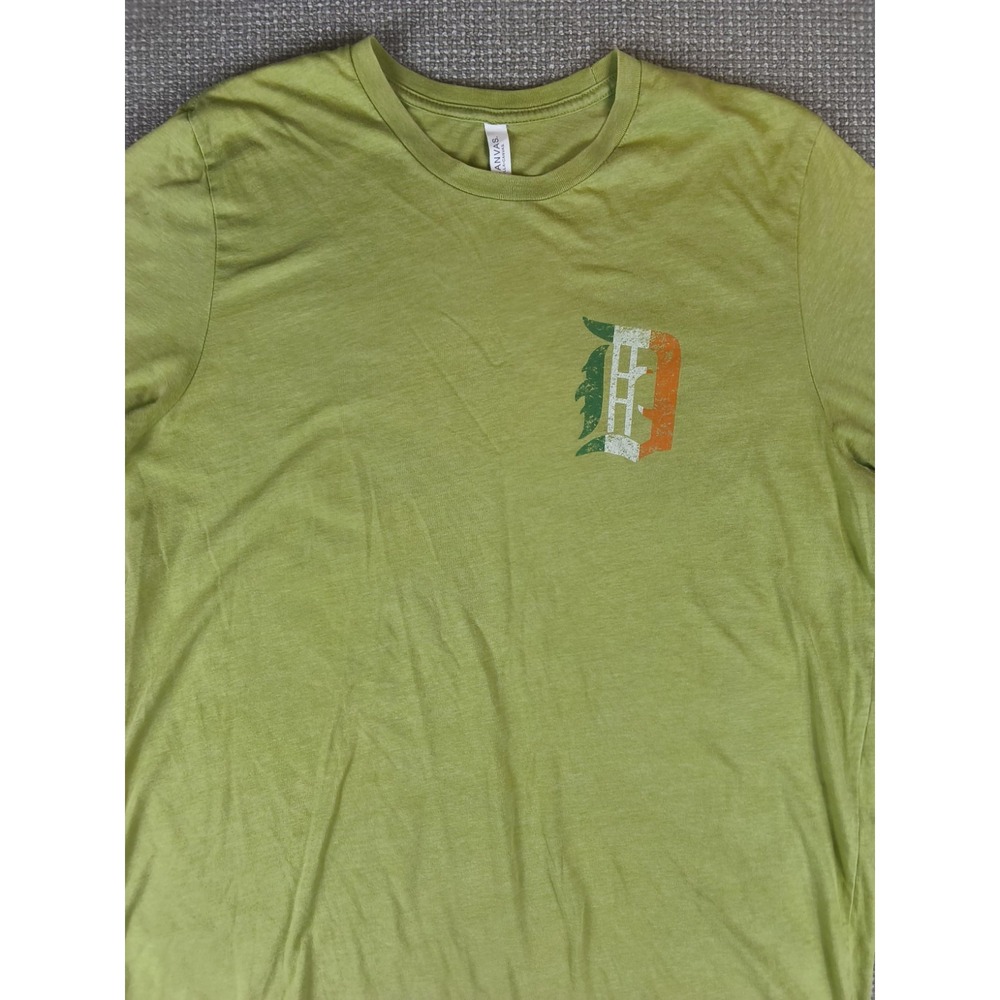 Detroit Tigers Irish Heritage Shirt Mens XL Green Irish Flag Old English D